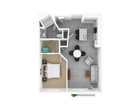 1 Bedroom 1 Bathroom, 1,019 sq ft, Mulberry Floorplan at The Whit in Indianapolis, IN 46204